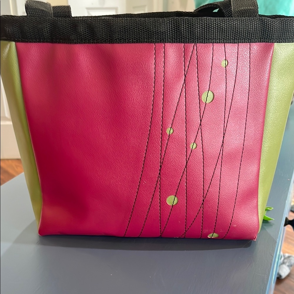 Stylish Pink and Green Tote Bag